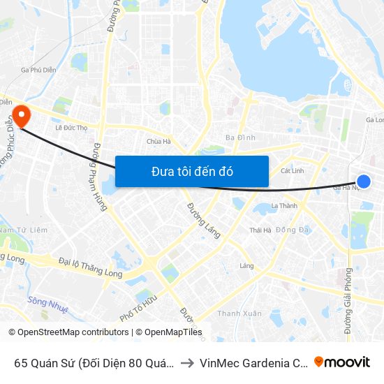 65 Quán Sứ (Đối Diện 80 Quán Sứ) to VinMec Gardenia Clinic map