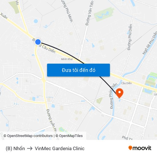 (B) Nhổn to VinMec Gardenia Clinic map