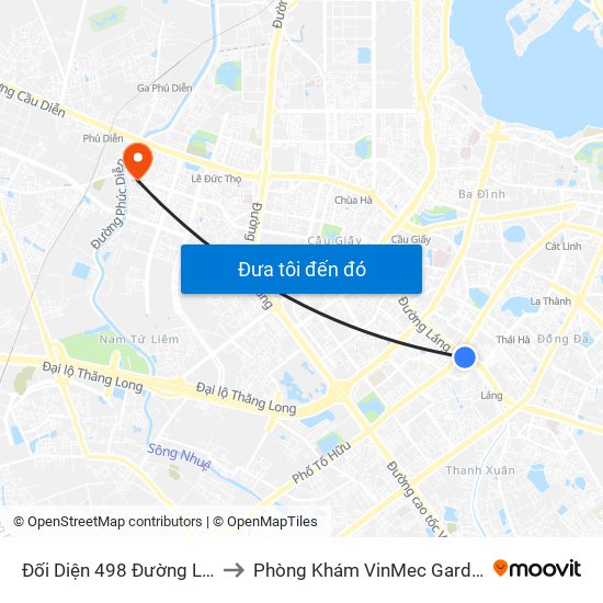 Đối Diện 498 Đường Láng to Phòng Khám VinMec Gardenia map