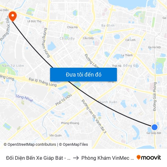 Đối Diện Bến Xe Giáp Bát - Giải Phóng to Phòng Khám VinMec Gardenia map