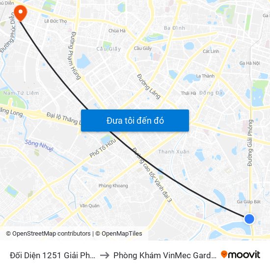 Đối Diện 1251 Giải Phóng to Phòng Khám VinMec Gardenia map