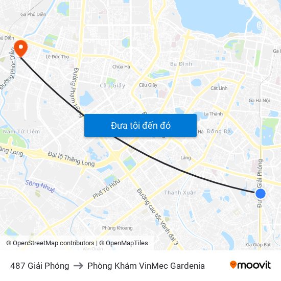 487 Giải Phóng to Phòng Khám VinMec Gardenia map