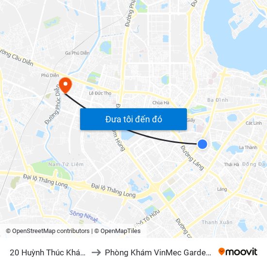 20 Huỳnh Thúc Kháng to Phòng Khám VinMec Gardenia map