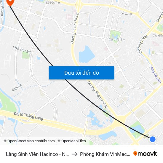 Làng Sinh Viên Hacinco - Nguyễn Tuân to Phòng Khám VinMec Gardenia map