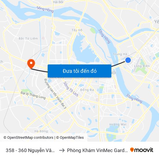 358 - 360 Nguyễn Văn Cừ to Phòng Khám VinMec Gardenia map
