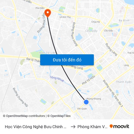 Học Viện Công Nghệ Bưu Chính Viễn Thông - Trần Phú (Hà Đông) to Phòng Khám VinMec Gardenia map