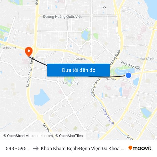 593 - 595 Kim Mã to Khoa Khám Bệnh-Bệnh Viện Đa Khoa Y Học Cổ Truyền-Hà Nội map