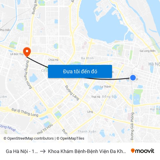 Ga Hà Nội - 120 Lê Duẩn to Khoa Khám Bệnh-Bệnh Viện Đa Khoa Y Học Cổ Truyền-Hà Nội map