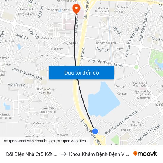 Đối Diện Nhà Ct5 Kđt Sông Đà Mỹ Đình - Phạm Hùng to Khoa Khám Bệnh-Bệnh Viện Đa Khoa Y Học Cổ Truyền-Hà Nội map
