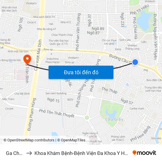 Ga Chùa Hà to Khoa Khám Bệnh-Bệnh Viện Đa Khoa Y Học Cổ Truyền-Hà Nội map