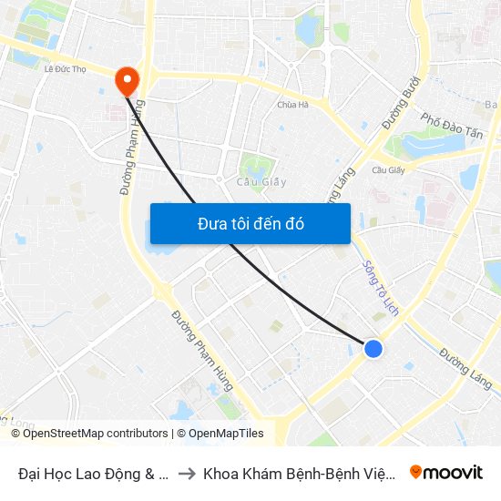 Đại Học Lao Động & Xã Hội - 43 Trần Duy Hưng to Khoa Khám Bệnh-Bệnh Viện Đa Khoa Y Học Cổ Truyền-Hà Nội map