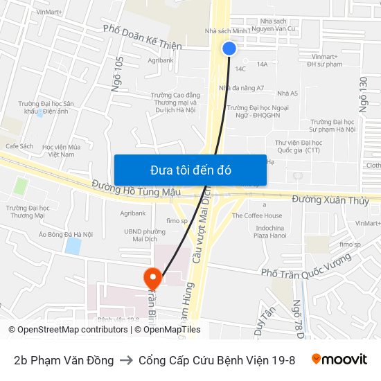 2b Phạm Văn Đồng to Cổng Cấp Cứu Bệnh Viện 19-8 map