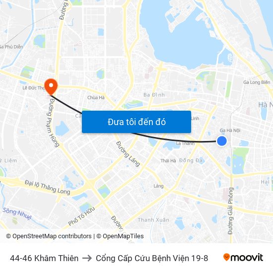 78-80a Khâm Thiên (Đối Diện 71) to Cổng Cấp Cứu Bệnh Viện 19-8 map