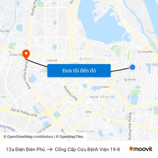 12a Điện Biên Phủ to Cổng Cấp Cứu Bệnh Viện 19-8 map