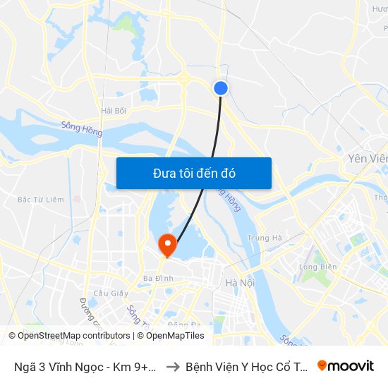 Ngã 3 Vĩnh Ngọc - Km 9+230 Quốc Lộ 3 to Bệnh Viện Y Học Cổ Truyền Nam Á map