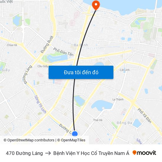 470 Đường Láng to Bệnh Viện Y Học Cổ Truyền Nam Á map