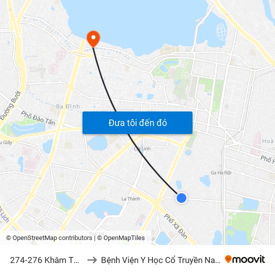 274-276 Khâm Thiên to Bệnh Viện Y Học Cổ Truyền Nam Á map