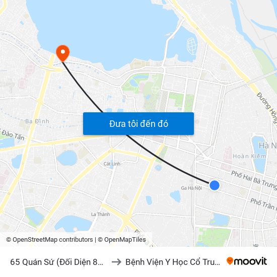 65 Quán Sứ (Đối Diện 80 Quán Sứ) to Bệnh Viện Y Học Cổ Truyền Nam Á map