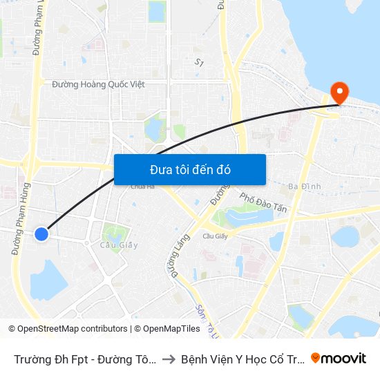 Trường Đh Fpt - Đường Tôn Thất Thuyết to Bệnh Viện Y Học Cổ Truyền Nam Á map