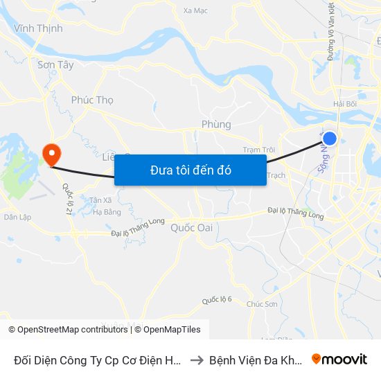 Đối Diện Công Ty Cp Cơ Điện Hn- Đường Đức Thắng to Bệnh Viện Đa Khoa Bảo Long map