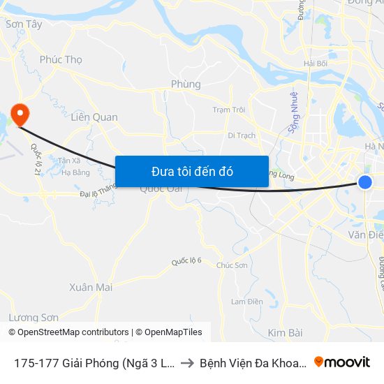 175-177 Giải Phóng (Ngã 3 Lê Thanh Nghị) to Bệnh Viện Đa Khoa Bảo Long map