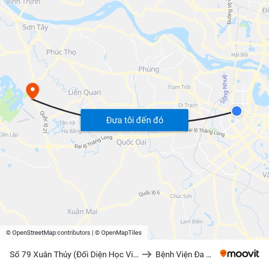 Số 79 Xuân Thủy (Đối Diện Học Viện Báo Chí Và Tuyên Truyền) to Bệnh Viện Đa Khoa Bảo Long map