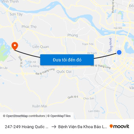 247-249 Hoàng Quốc Việt to Bệnh Viện Đa Khoa Bảo Long map