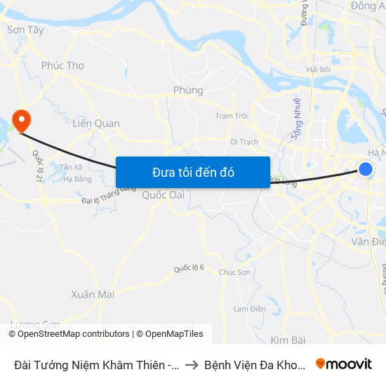 Đài Tưởng Niệm Khâm Thiên - 45 Khâm Thiên to Bệnh Viện Đa Khoa Bảo Long map