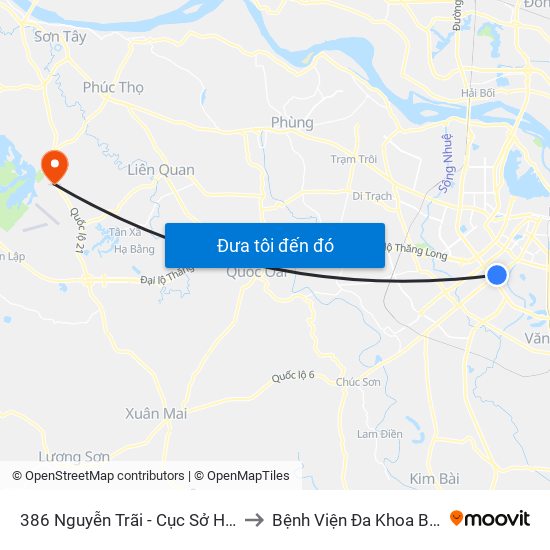 386 Nguyễn Trãi - Cục Sở Hữu Trí Tuệ to Bệnh Viện Đa Khoa Bảo Long map