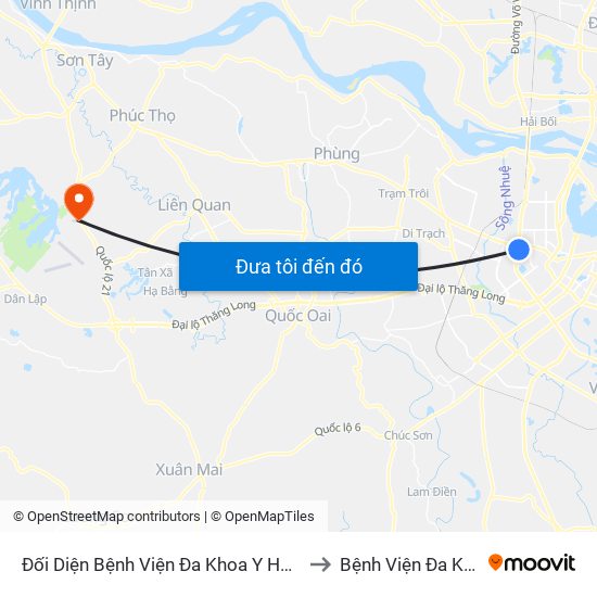 Nhà Máy Nước Mai Dịch - Phạm Hùng to Bệnh Viện Đa Khoa Bảo Long map