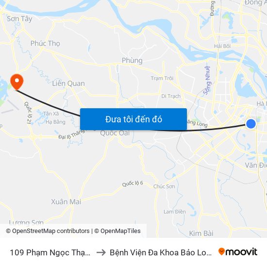 109 Phạm Ngọc Thạch to Bệnh Viện Đa Khoa Bảo Long map