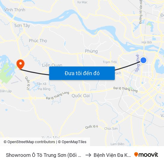 Showroom Ô Tô Trung Sơn (Đối Diện 315 Phạm Văn Đồng) to Bệnh Viện Đa Khoa Bảo Long map