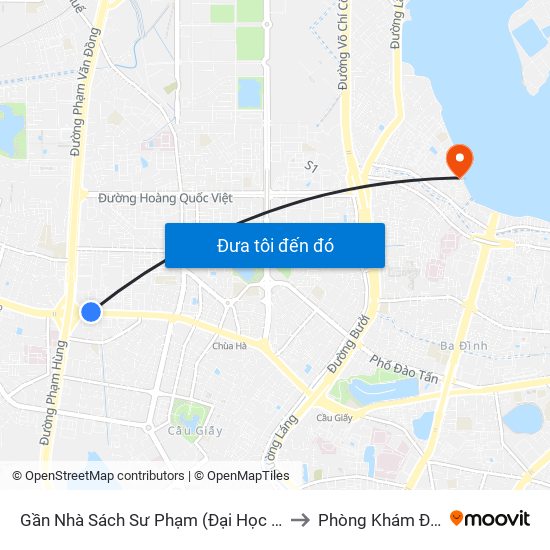 Gần Nhà Sách Sư Phạm (Đại Học Sư Phạm Hà Nội) - 136 Xuân Thủy to Phòng Khám Đa Khoa Medlatec map