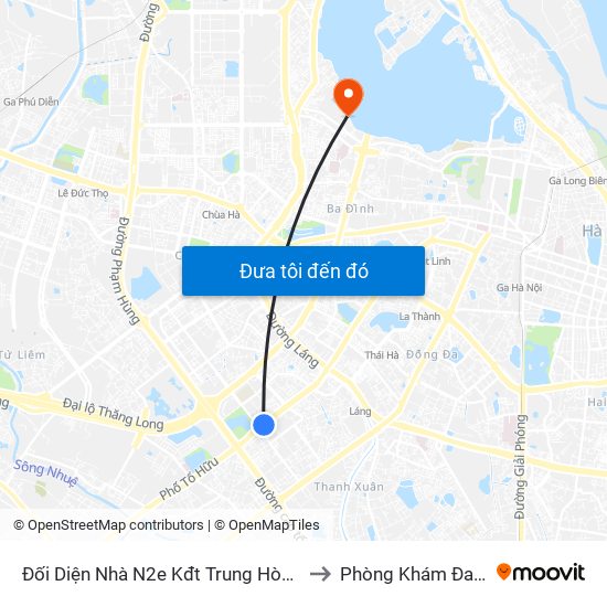 Đối Diện Nhà N2e Kđt Trung Hòa Nhân Chính - Lê Văn Lương to Phòng Khám Đa Khoa Medlatec map