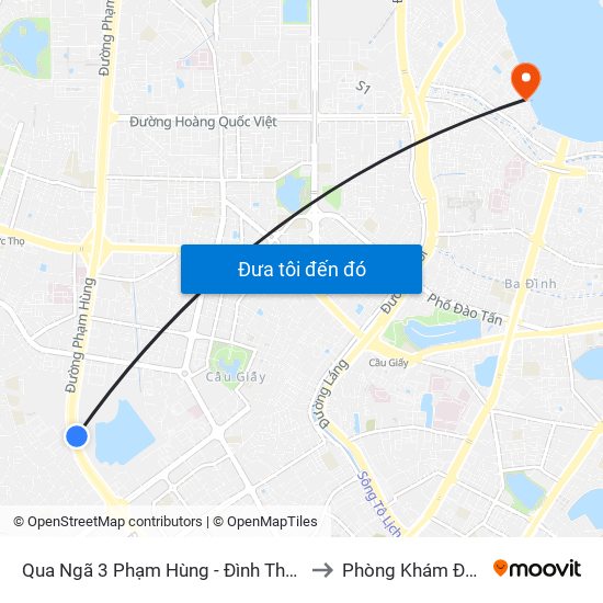 Qua Ngã 3 Phạm Hùng - Đình Thôn (Hướng Đi Phạm Văn Đồng) to Phòng Khám Đa Khoa Medlatec map