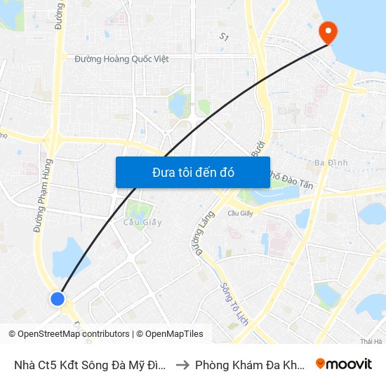 Nhà Ct5 Kđt Sông Đà Mỹ Đình - Phạm Hùng to Phòng Khám Đa Khoa Medlatec map