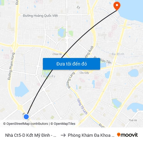 Nhà Ct5-D Kđt Mỹ Đình - Phạm Hùng to Phòng Khám Đa Khoa Medlatec map