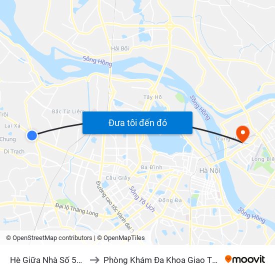 Hè Giữa Nhà Số 55-57 Phố Nhổn to Phòng Khám Đa Khoa Giao Thông Vận Tải Gia Lâm map