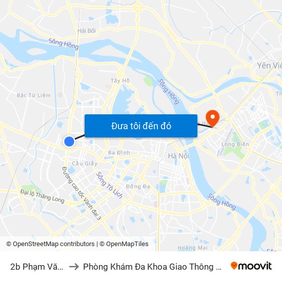 2b Phạm Văn Đồng to Phòng Khám Đa Khoa Giao Thông Vận Tải Gia Lâm map