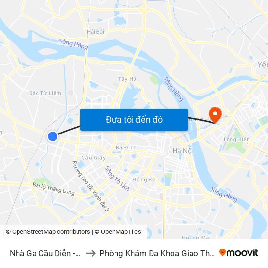 Nhà Ga Cầu Diễn - Hồ Tùng Mậu to Phòng Khám Đa Khoa Giao Thông Vận Tải Gia Lâm map