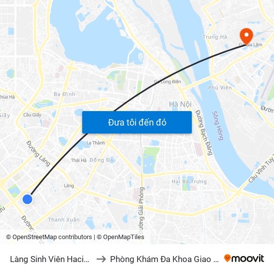 Làng Sinh Viên Hacinco - Nguyễn Tuân to Phòng Khám Đa Khoa Giao Thông Vận Tải Gia Lâm map