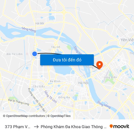 373 Phạm Văn Đồng to Phòng Khám Đa Khoa Giao Thông Vận Tải Gia Lâm map