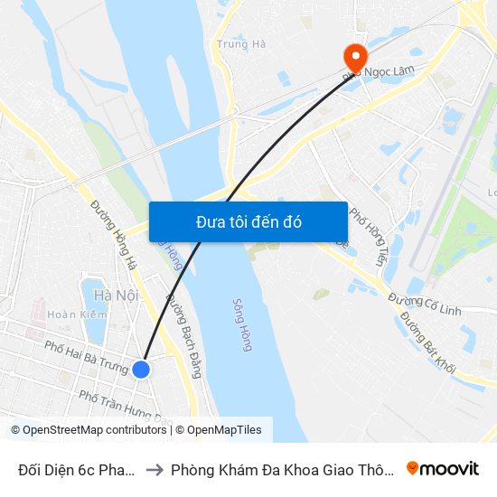 Đối Diện 6c Phan Chu Trinh to Phòng Khám Đa Khoa Giao Thông Vận Tải Gia Lâm map