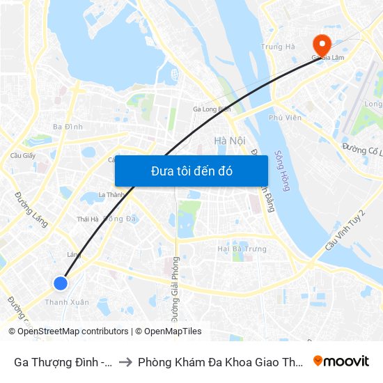 Ga Thượng Đình - Nguyễn Trãi to Phòng Khám Đa Khoa Giao Thông Vận Tải Gia Lâm map