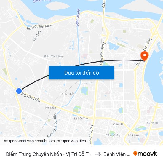 Điểm Trung Chuyển Nhổn - Vị Trí Đỗ Tuyến 20, 29, 32 (Chiều Sơn Tây - Hà Nội)- Đường 32 to Bệnh Viện Phụ Sản Thiên An map