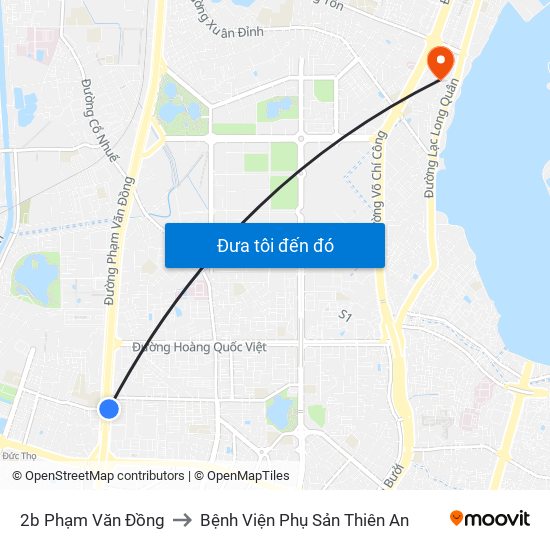 2b Phạm Văn Đồng to Bệnh Viện Phụ Sản Thiên An map