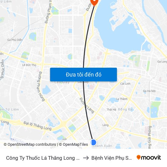 Công Ty Thuốc Lá Thăng Long - 235 Nguyễn Trãi to Bệnh Viện Phụ Sản Thiên An map