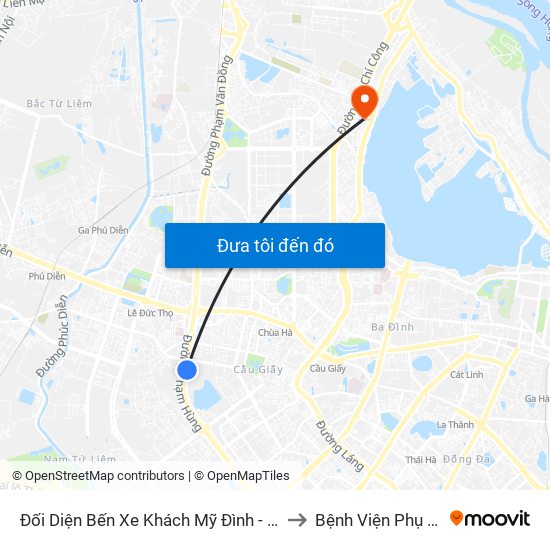 Đối Diện Bến Xe Khách Mỹ Đình - Phạm Hùng (Cột Trước) to Bệnh Viện Phụ Sản Thiên An map