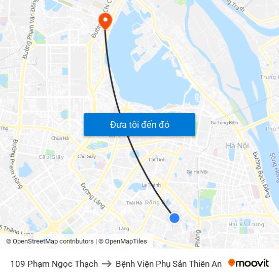 109 Phạm Ngọc Thạch to Bệnh Viện Phụ Sản Thiên An map