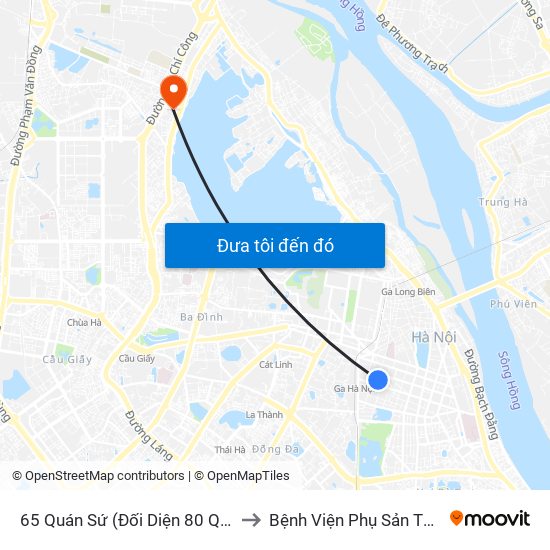 65 Quán Sứ (Đối Diện 80 Quán Sứ) to Bệnh Viện Phụ Sản Thiên An map